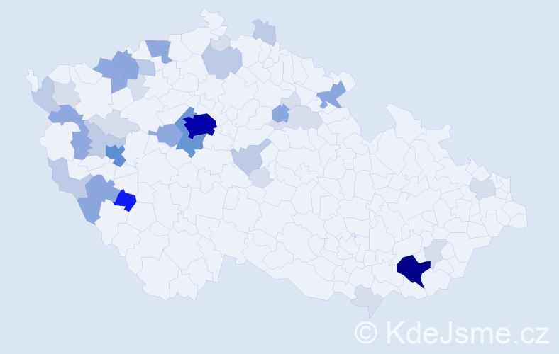 Příjmení: 'Balíček', počet výskytů 121 v celé ČR