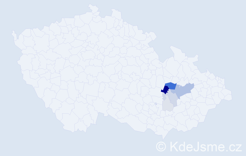 Příjmení: 'Nemerádová', počet výskytů 25 v celé ČR