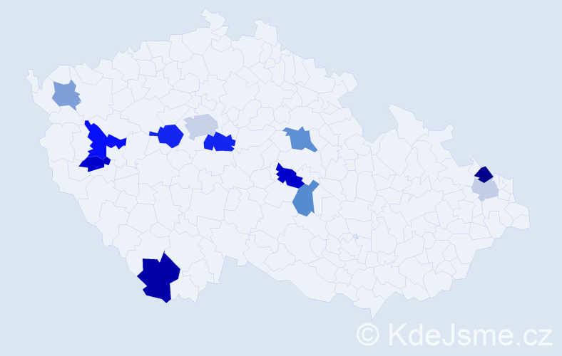 Příjmení: 'Zdechovan', počet výskytů 20 v celé ČR