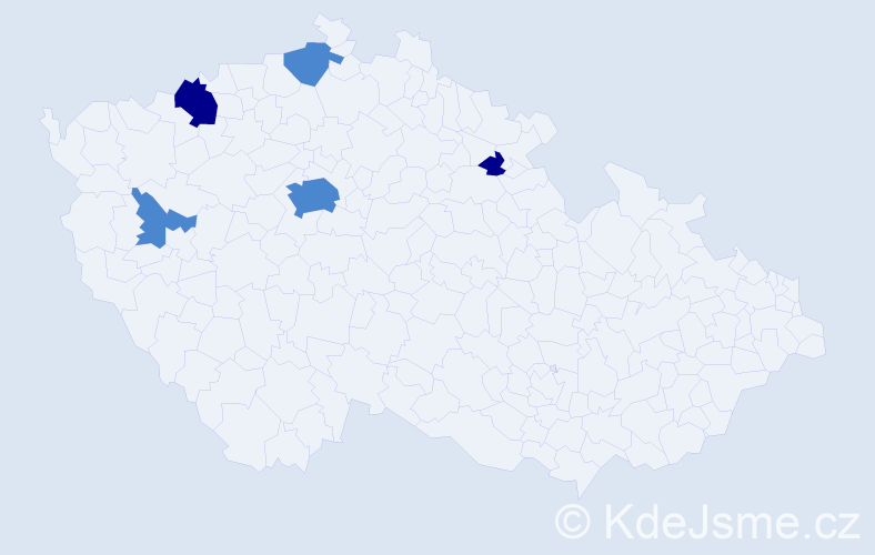 Příjmení: 'Ameti', počet výskytů 9 v celé ČR