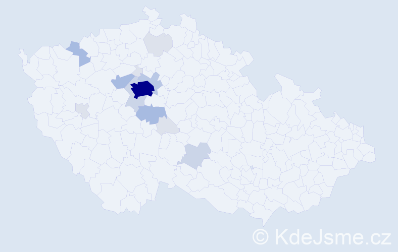 Příjmení: 'Hyská', počet výskytů 50 v celé ČR