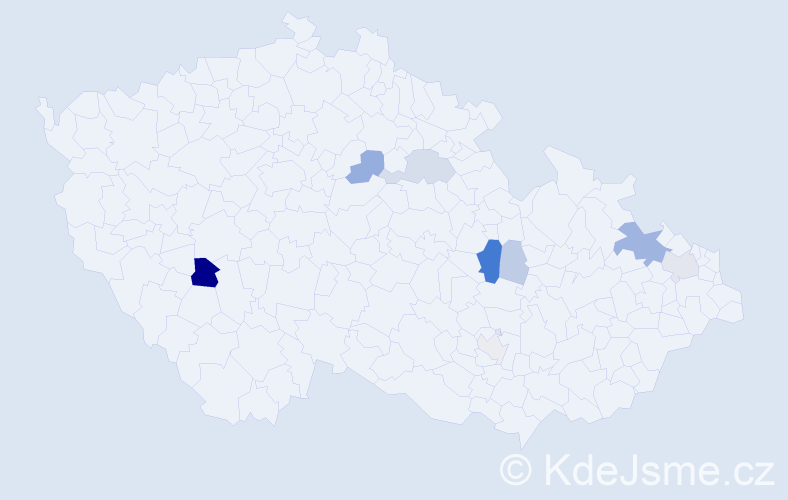 Příjmení: 'Krajzl', počet výskytů 24 v celé ČR