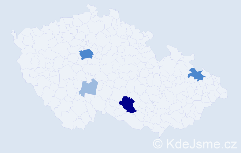 Příjmení: 'Trybučková', počet výskytů 9 v celé ČR