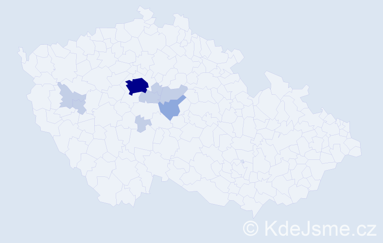 Příjmení: 'Čadinová', počet výskytů 19 v celé ČR