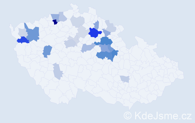 Příjmení: 'Půhoná', počet výskytů 72 v celé ČR