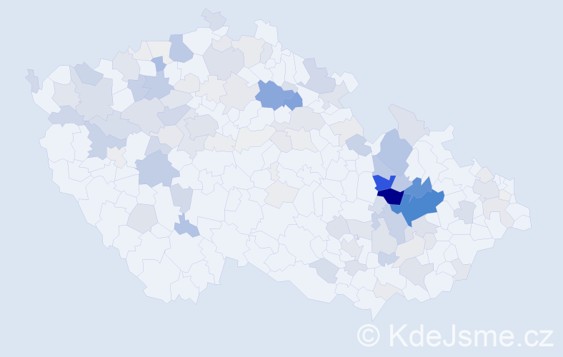 Příjmení: 'Kryl', počet výskytů 498 v celé ČR