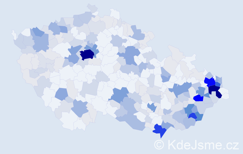 Příjmení: 'Bačová', počet výskytů 829 v celé ČR