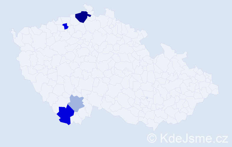 Příjmení: 'Koričarová', počet výskytů 8 v celé ČR