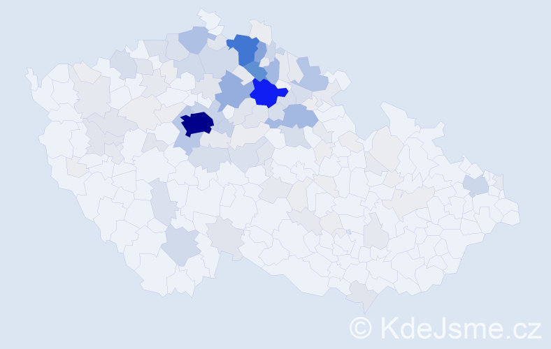 Příjmení: 'Drbohlav', počet výskytů 540 v celé ČR
