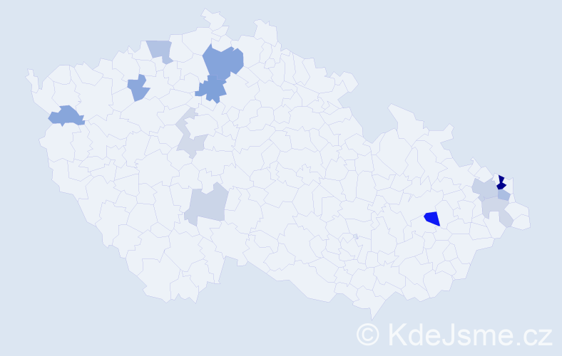 Příjmení: 'Hvolková', počet výskytů 27 v celé ČR
