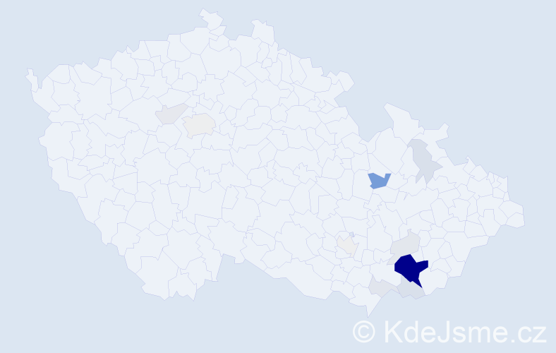 Příjmení: 'Běhávková', počet výskytů 53 v celé ČR