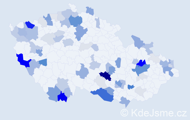 Příjmení: 'Hammer', počet výskytů 276 v celé ČR