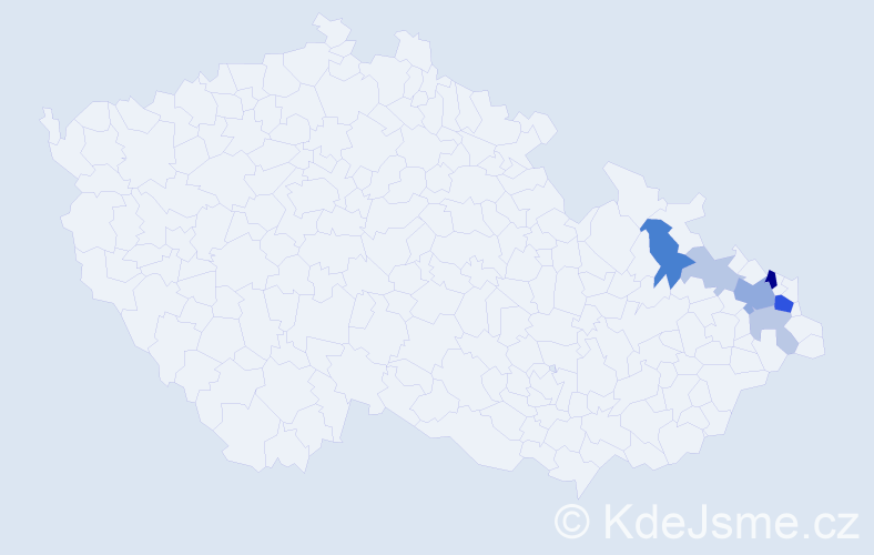 Příjmení: 'Šateková', počet výskytů 16 v celé ČR