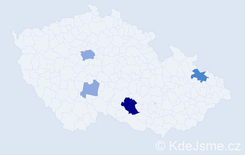 Příjmení: 'Trybučková', počet výskytů 9 v celé ČR