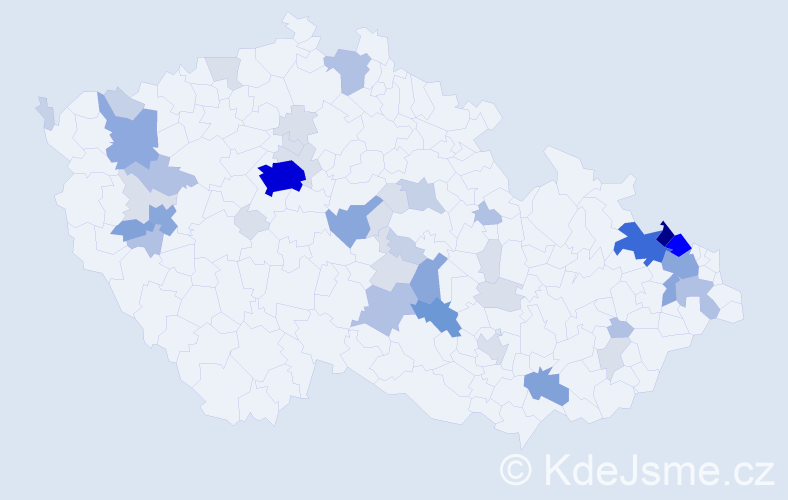 Příjmení: 'Stočková', počet výskytů 165 v celé ČR