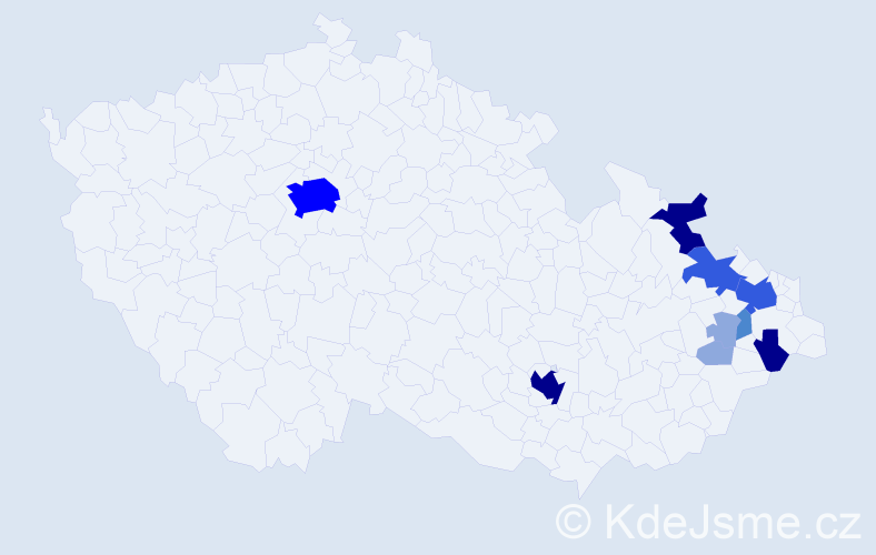 Příjmení: 'Kuhejdová', počet výskytů 29 v celé ČR