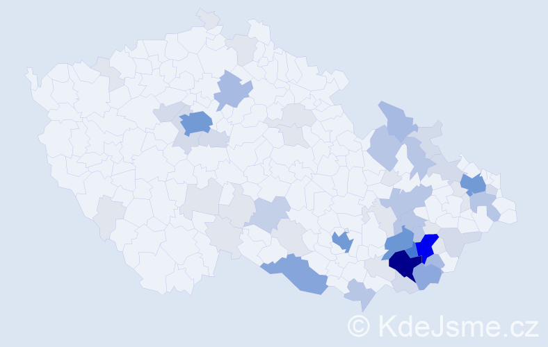 Příjmení: 'Horsák', počet výskytů 219 v celé ČR