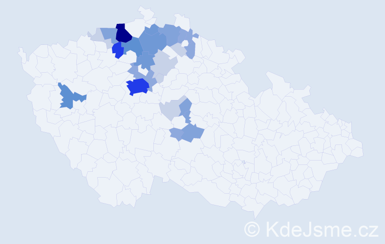 Příjmení: 'Zajptová', počet výskytů 80 v celé ČR