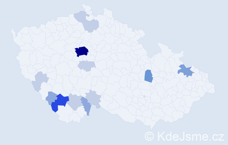 Příjmení: 'Amortová', počet výskytů 35 v celé ČR