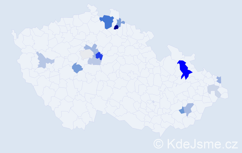 Příjmení: 'Tejnská', počet výskytů 33 v celé ČR