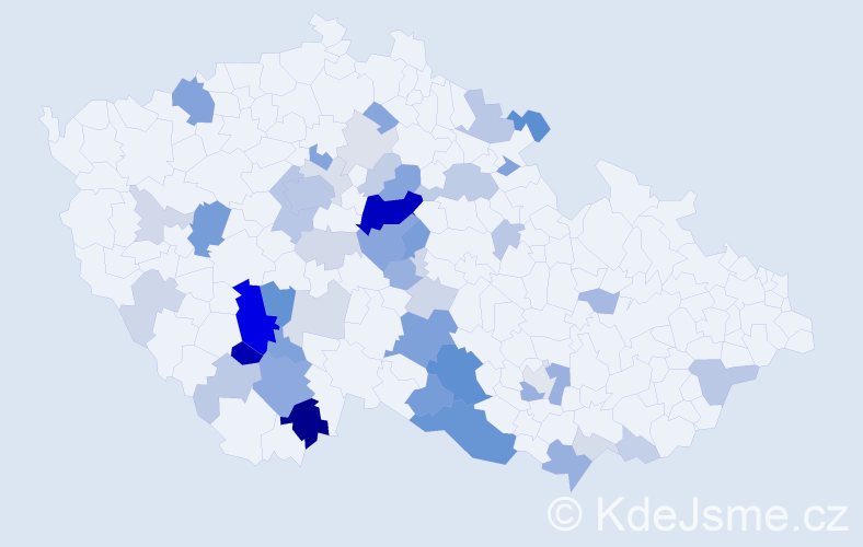 Příjmení: 'Husa', počet výskytů 146 v celé ČR