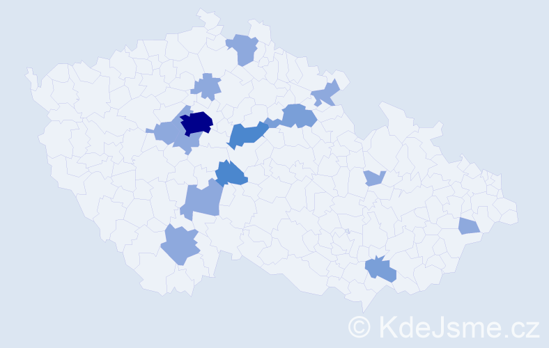 Příjmení: 'Nelson', počet výskytů 26 v celé ČR