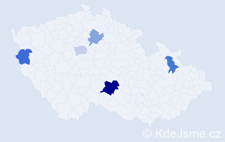 Příjmení: 'Kunecová', počet výskytů 10 v celé ČR