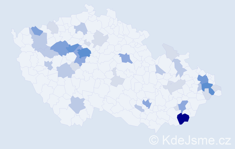 Příjmení: 'Kapsová', počet výskytů 101 v celé ČR