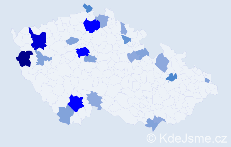 Příjmení: 'Gabrišková', počet výskytů 65 v celé ČR