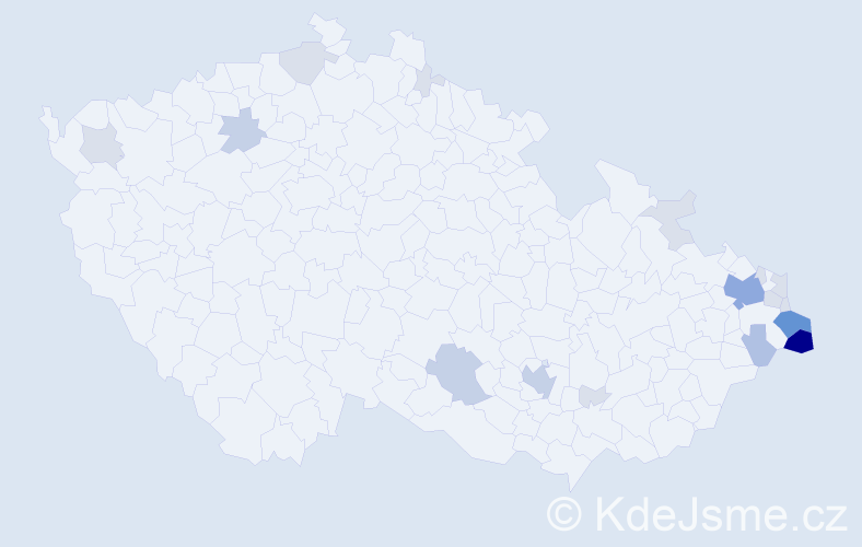 Příjmení: 'Karchová', počet výskytů 54 v celé ČR