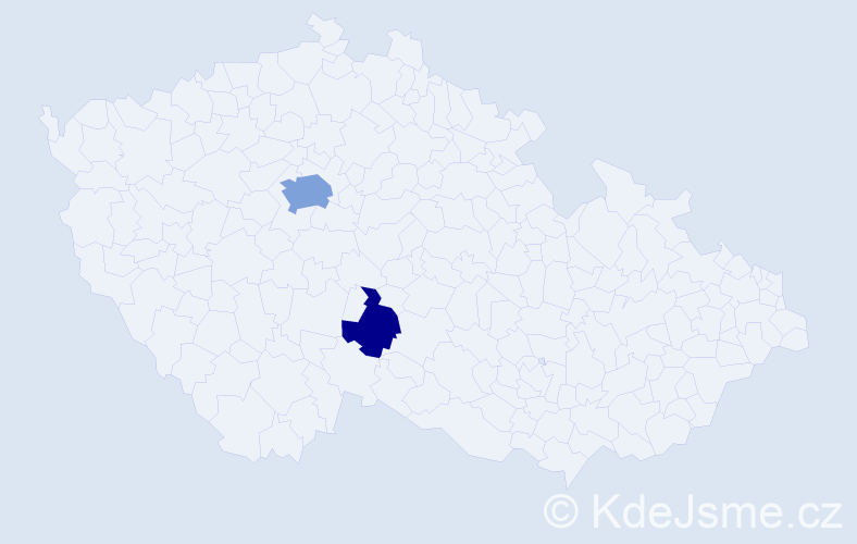 Příjmení: 'Čašek', počet výskytů 5 v celé ČR