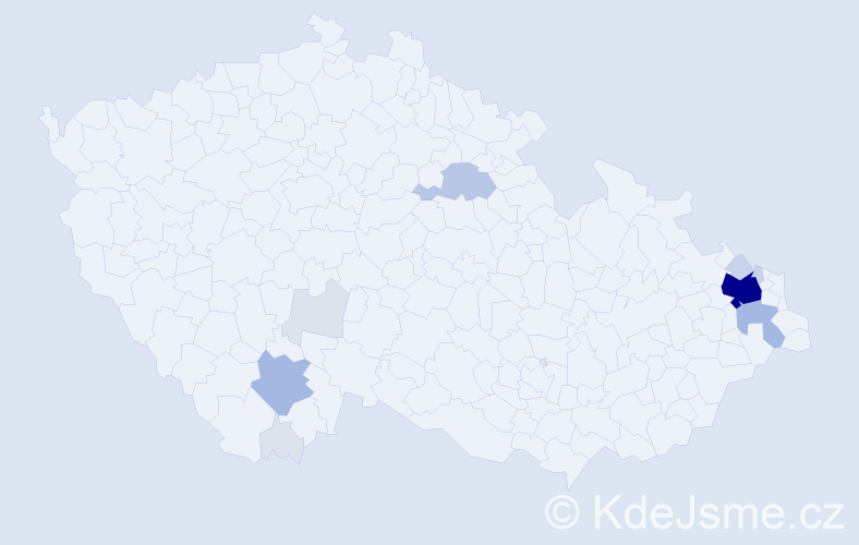 Příjmení: 'Vontor', počet výskytů 43 v celé ČR