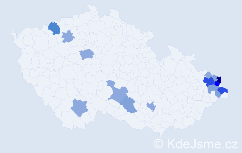 Příjmení: 'Farana', počet výskytů 43 v celé ČR