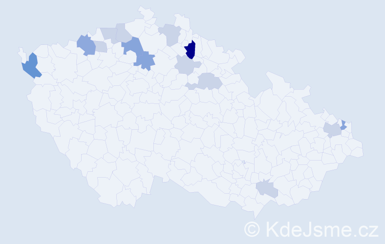 Příjmení: 'Móro', počet výskytů 37 v celé ČR