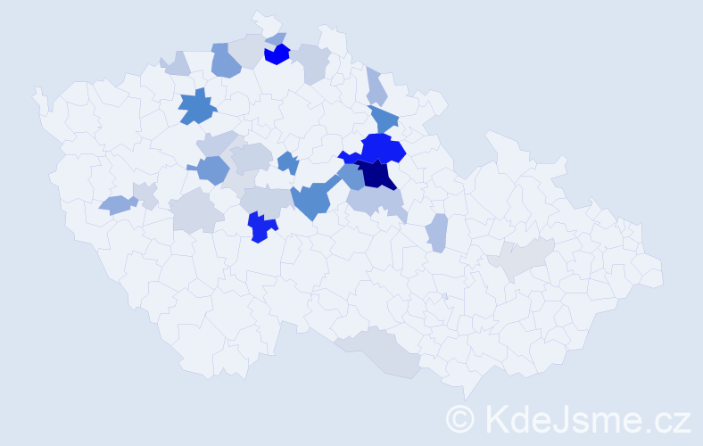 Příjmení: 'Salavec', počet výskytů 105 v celé ČR