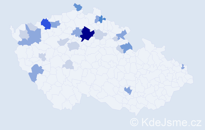 Příjmení: 'Váradyová', počet výskytů 68 v celé ČR