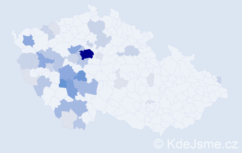 Příjmení: 'Paukner', počet výskytů 130 v celé ČR