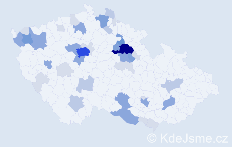 Příjmení: 'Dunda', počet výskytů 123 v celé ČR