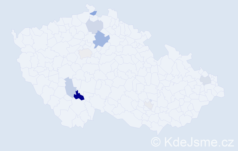 Příjmení: 'Báčková', počet výskytů 14 v celé ČR