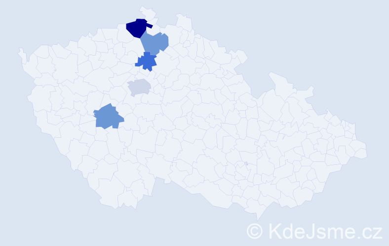 Příjmení: 'Bříško', počet výskytů 8 v celé ČR