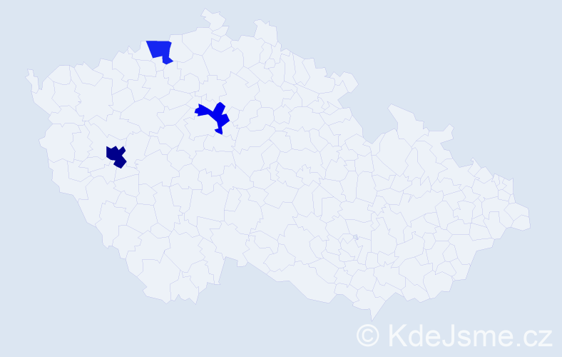 Příjmení: 'Čmil', počet výskytů 4 v celé ČR