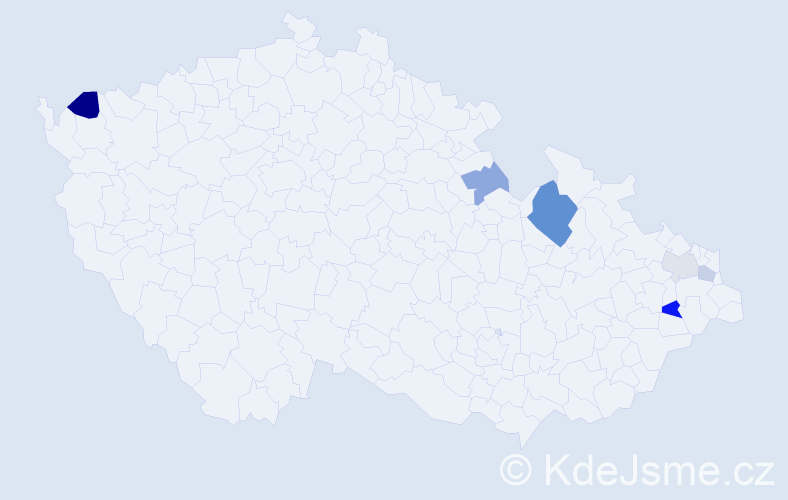 Příjmení: 'Cisaríková', počet výskytů 11 v celé ČR
