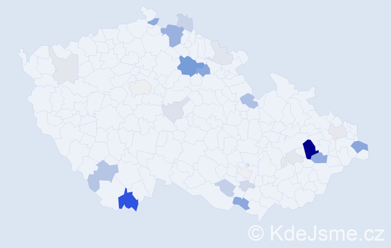 Příjmení: 'Bernkopf', počet výskytů 71 v celé ČR