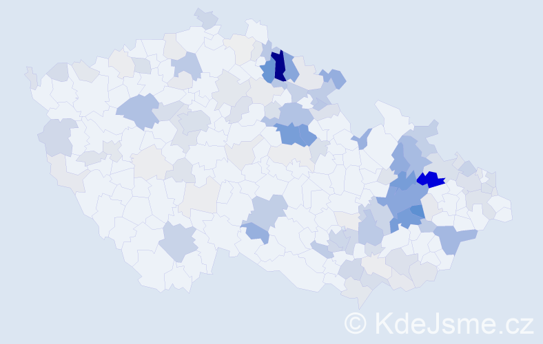 Příjmení: 'Metelka', počet výskytů 485 v celé ČR