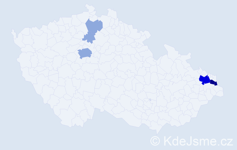 Příjmení: 'Wlochová', počet výskytů 23 v celé ČR