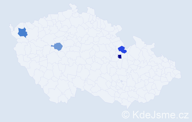 Příjmení: 'Biák', počet výskytů 5 v celé ČR