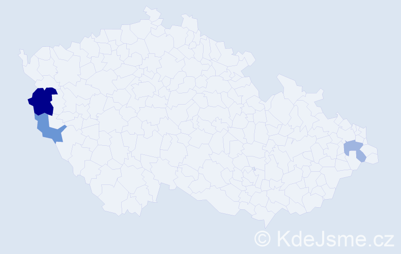 Příjmení: 'Cabovská', počet výskytů 9 v celé ČR