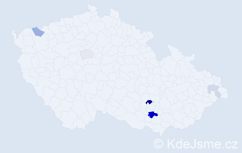 Příjmení: 'Ledbová', počet výskytů 14 v celé ČR
