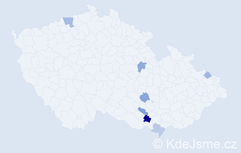 Příjmení: 'Iskrová', počet výskytů 9 v celé ČR