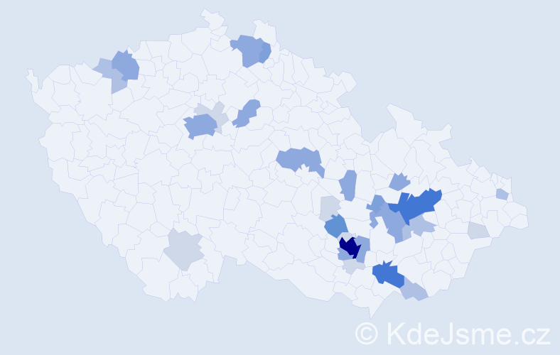 Příjmení: 'Čadílek', počet výskytů 86 v celé ČR